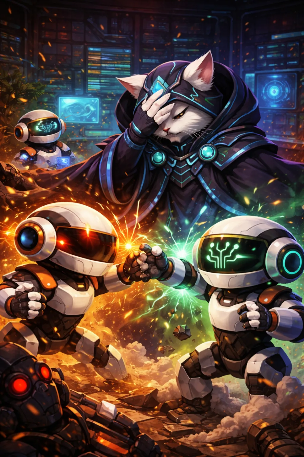 Two AI agents fighting in a feedback loop.